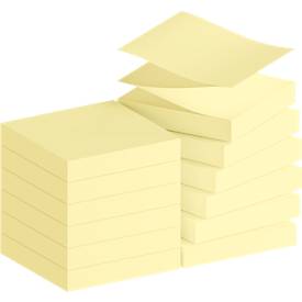 Super Sticky Z-Notes Post-it R33012SY, für Z-Notes Spender, 12 Blöcke, 90 Blatt je Block, je 76 x 76 mm, PEFC-zertifiziert, gelb