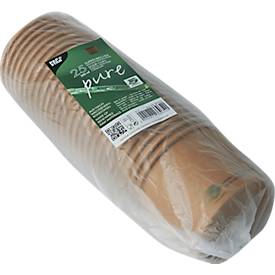 Suppenbecher Papstar pure, 350 ml, Ø 98 x 70 mm, 25 Stk., Frischfaser-Karton, kompostierbar, braun