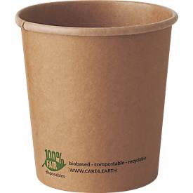 Suppenbecher Papstar pure, 470 ml, Ø 98 x 100 mm, 25 Stk., Frischfaser-Karton, kompostierbar, braun