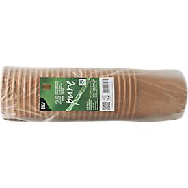 Suppenbecher Papstar pure, 470 ml, Ø 98 x 100 mm, 25 Stk., Frischfaser-Karton, kompostierbar, braun