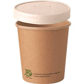 Suppenbecher Papstar pure, 940 ml, Ø 115 x 130 mm, 25 Stk., Frischfaser-Karton, kompostierbar, braun