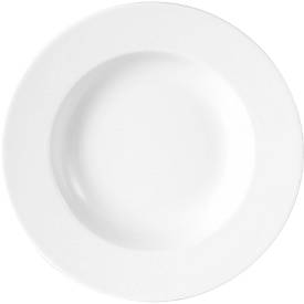 Suppenteller, rund, spülmaschinenfest, Ø 225 x H 35 mm, Porzellan, weiß, 6 Stück