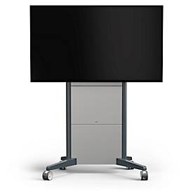 Support d'écran SMS Presence, mobile, réglable en hauteur électriquement, pour 1 écran à partir de 46" et jusqu'à 150 kg, VESA, verrouillage, gestion des câbles, anthracite