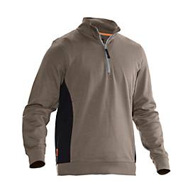 Image of Sweatshirt 1/2 Zip Jobman 5401 PRACTICAL, mit UV-Schutz, khaki I schwarz, 4XL