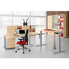 Systemwinkelplatte, 90° gerundet, B 800 x T 800 mm, Ahorn