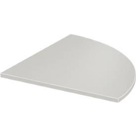 Systemwinkelplatte, 90° gerundet, B 800 x T 800 mm, lichtgrau