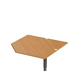 Systemwinkelplatte CAD ERGO-T 2.0, mit Stützfuß, B 1200 x T 1200/800 x H 718-898 mm, Buche/anthrazit