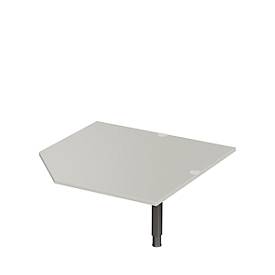 Systemwinkelplatte CAD ERGO-T 2.0, mit Stützfuß, B 1200 x T 1200/800 x H 718-898 mm, lichtgrau/anthrazit