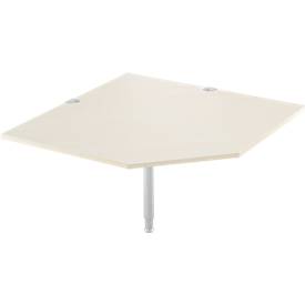 Systemwinkelplatte, CAD, Fuß, B 1200 mm x T 1200 mm, Ahorn/weißalu