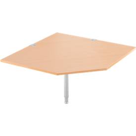 Systemwinkelplatte, CAD, Fuß, B 1200 mm x T 1200 mm, Buche/weißalu