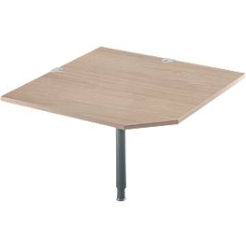 Systemwinkelplatte, CAD, Fuß, B 1200 mm x T 1200 mm, Eiche/anthrazit