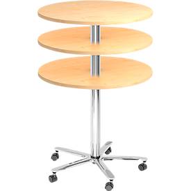 Table à colonne JENA, Ø 800 mm, H 720-1100 mm, coloris érable