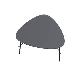 Table d'appoint LAZY Paperflow, forme trapézoïdale, MDF plaqué, cadre en acier, L 605 x P 500 x H 450 mm, noir/noir