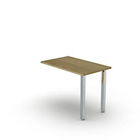 Table d'extension BEXXSTAR, piétement en tube carré, rectangulaire, L 1000 x P 600 x H 720 mm, décor chêne