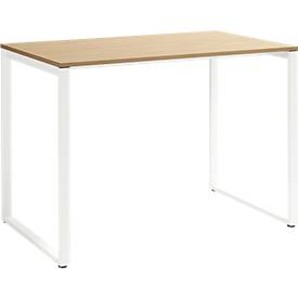 Table de réunion haute Squart, l. 1800 x P 900 x H 1120 mm, chêne clair/blanc 