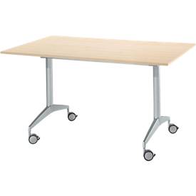 Table de réunion pliable, 1400 x 800 mm, érable