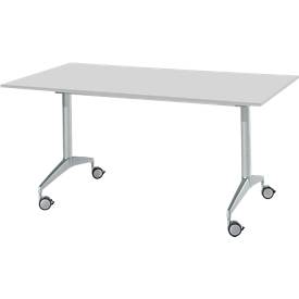 Table de réunion pliable, 1600 x 800 mm, gris clair