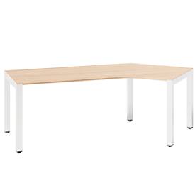 Table de réunion SOLUS PLAY, 4 pieds, hauteur ajustable, l. 2400 x P 1000 mm, merisier Romana
