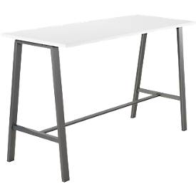 Table haute Meeting Point, rectangulaire, piétement en A, L 1750 x P 680 x H 1042 mm, blanc/anthracite