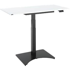 Table Home Office, réglable en hauteur électriquement, rectangulaire, sur pied, L 1150 x P 550 x H 640-1100 mm, blanc/noir + panneau de commande à mémoires