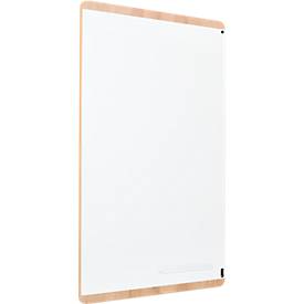 Tableau blanc Natural Skinboard Rocada , magnétique, horizontal/vertical, avec auget, acier sur bois, L 1000 x H 1500 mm