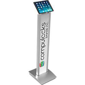 Tablet Bodenständer Compulocks BrandMe Cling, für 7“ bis 13“, Höhe 1120 mm, 90° schwenkbar, Aluminium, weiß