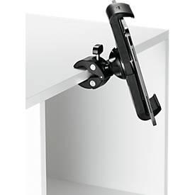 Tablet Halterung Durable TOUGH CLAMP XL, für 1 Tablet mit 7-13', Montage an Regalen/Tischen, um 360° drehbar, schwenkbar/neigbar, mit Klemme, schwarz