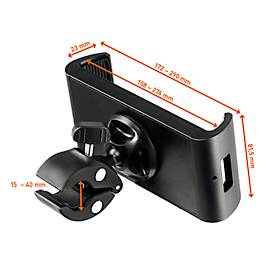 Tablet Halterung Durable TOUGH CLAMP XL, für 1 Tablet mit 7-13', Montage an Regalen/Tischen, um 360° drehbar, schwenkbar/neigbar, mit Klemme, schwarz