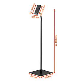 Tablet Halterung Durable TOUGH FLOOR, für 1 Tablet mit 7-13', Bodenständer, 360° drehbar, Kabelführung, Diebstahlsicherung, schwarz