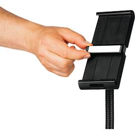 Tablet Halterung Durable TOUGH FLOOR, für 1 Tablet mit 7-13', Bodenständer, 360° drehbar, Kabelführung, Diebstahlsicherung, schwarz