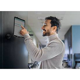 Tablet Halterung Durable TOUGH WALL/TABLE, für 1 Tablet mit 7-13', Montage an Wänden/Tischen, 360° drehbar, Kabelführung, Diebstahlsicherung, schwarz