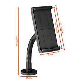 Tablet Halterung Durable TOUGH WALL/TABLE, für 1 Tablet mit 7-13', Montage an Wänden/Tischen, 360° drehbar, Kabelführung, Diebstahlsicherung, schwarz