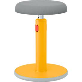 Tabouret assis/debout Leitz Ergo Cosy Active, L 370 x P 370 x H 460 - 790 mm, jusqu'à 110 kg, jaune chaud
