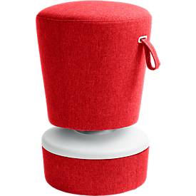 Tabouret assis/debout NICK, réglable en hauteur de 570 à 900 mm, rouge