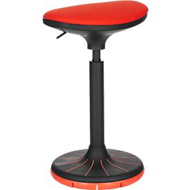 Tabouret assis debout SSI PROLINE P 3-D - ergonomique - semelle brevetée - rouge et noir - notre marque Schäfer Shop Genius