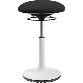 Tabouret d'assise/de sol Topstar BBT-Coach, assise pivotante, pied en polyuréthane thermoplastique (TPU), hauteur d'assise 520-720 mm, noir/blanc