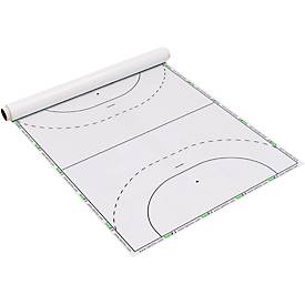 Taktikfolie Taktifol Handball, für Handball, selbsthaftend, beschrift-/abwischbar, Rolle mit 25 Folien, B 80 x H 60 mm, weiß