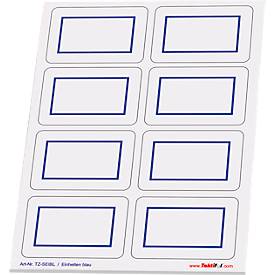 Taktische Zeichen Taktifol Einheiten, rechteckig, selbsthaftend, beschriftbar, trocken abwischbar, L 46 x B 32 mm, blau, 8 Zeichen