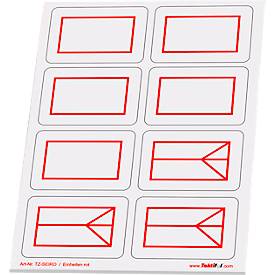 Taktische Zeichen Taktifol Einheiten, rechteckig, selbsthaftend, beschriftbar, trocken abwischbar, L 46 x B 32 mm, rot, 8 Zeichen