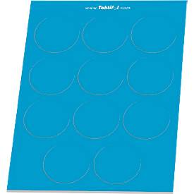 Taktische Zeichen Taktifol Spielersymbol Kreis, rund, selbsthaftend, beschriftbar, trocken abwischbar, blau, 8 Kreise