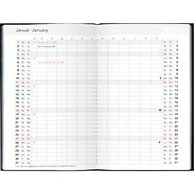 Taschenkalender Korsch Pluto Edition Natur 2026, A6, 32 Seiten, Monatsübersicht, Kalendarium für D/GB/F/I, austauschbares Adressheft, Karton, schwarz