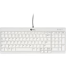 Tastatur BakkerElkhuizen UltraBoard 960 V2, QWERTZ, mit Nummernblock, USB-C, ergonomisch, kompakt & augenschonend, L 146 x B 363 x H 19 mm, grau