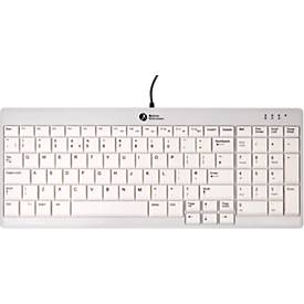 Tastatur BakkerElkhuizen UltraBoard 960 V2, QWERTZ, mit Nummernblock, USB-C, ergonomisch, kompakt & augenschonend, L 146 x B 363 x H 19 mm, grau