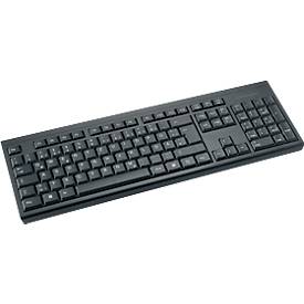 Tastatur Kensington KB150 EQ, kabellos, QWERTZ, mit Nummernblock, versiegelte Membran, PCR, schwarz