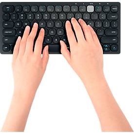 Tastatur Kensington Multi-Device Dual Wireless, kabellos, QWERTZ, für bis zu 3 Endgeräte, schwarz