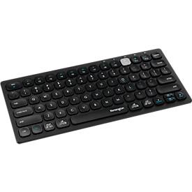 Tastatur Kensington Multi-Device Dual Wireless, kompakt, bis zu 3 Endgeräte, kabellos, Windows & Mac, B 310 x T 140 x H 35 mm, schwarz