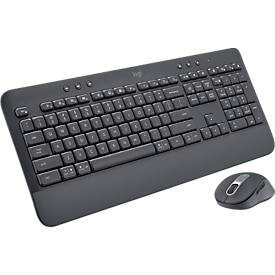 Tastatur-Maus-Set Logitech Signature Combo MK650 for Business, kabellos, QWERTZ, Handballenauflage, 2 Verbindungsmodi, schwarz