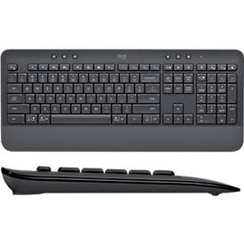 Tastatur-Maus-Set Logitech Signature Combo MK650 for Business, kabellos, QWERTZ, Handballenauflage, 2 Verbindungsmodi, schwarz