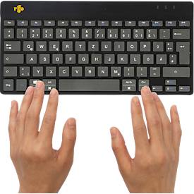 Tastatur R-Go Compact Break, kabellos, QWERTZ, LED-Pausenanzeige, Bluetooth/USB, schwarz