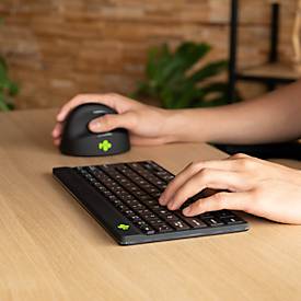 Tastatur R-Go Compact Break, kabellos, QWERTZ, LED-Pausenanzeige, Bluetooth/USB, schwarz
